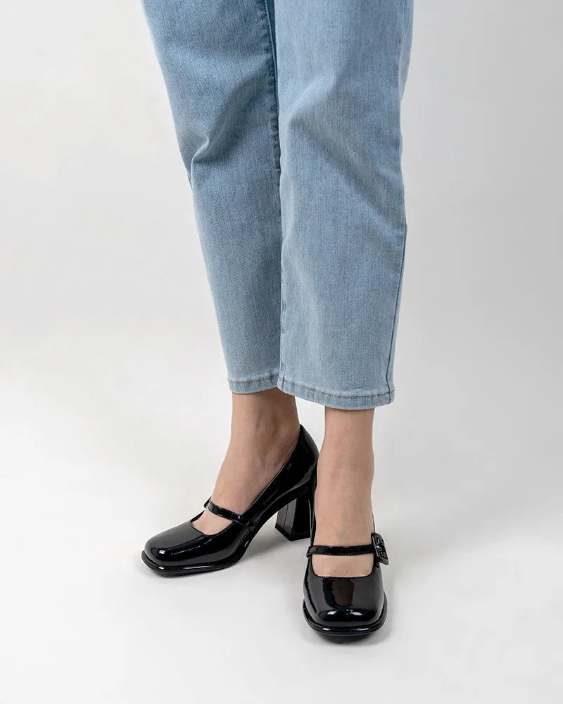 Platform Chunky Heels Square Toe Block Heel Mary Jane Pumps