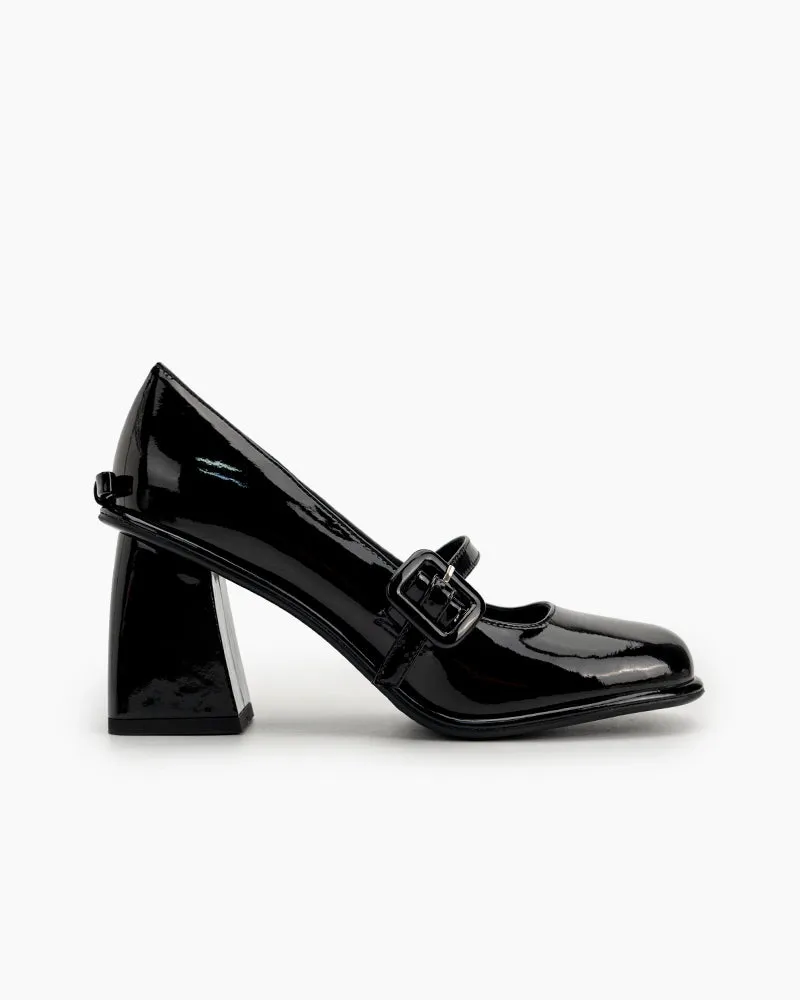 Platform Chunky Heels Square Toe Block Heel Mary Jane Pumps