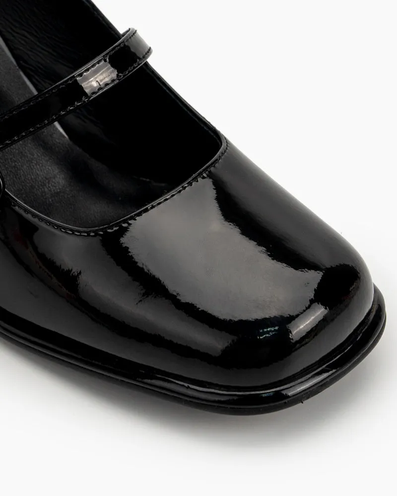 Platform Chunky Heels Square Toe Block Heel Mary Jane Pumps