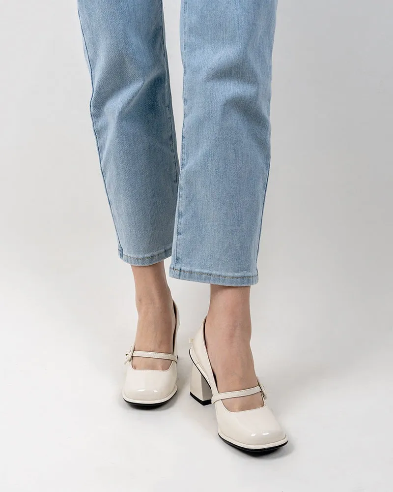 Platform Chunky Heels Square Toe Block Heel Mary Jane Pumps
