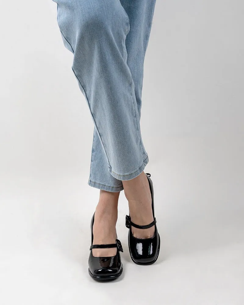 Platform Chunky Heels Square Toe Block Heel Mary Jane Pumps