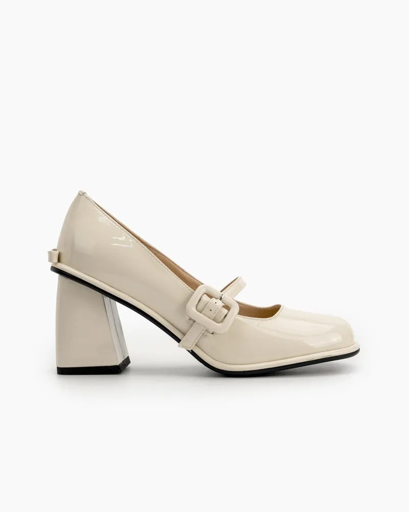 Platform Chunky Heels Square Toe Block Heel Mary Jane Pumps