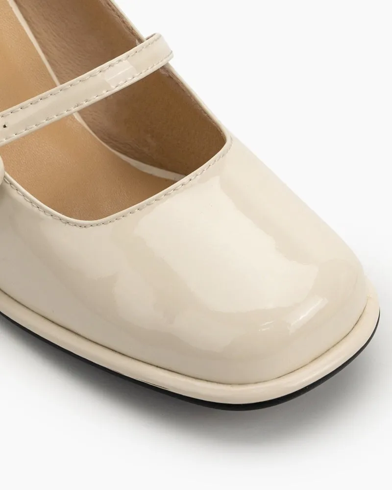 Platform Chunky Heels Square Toe Block Heel Mary Jane Pumps