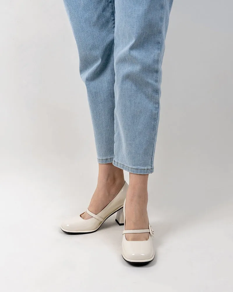 Platform Chunky Heels Square Toe Block Heel Mary Jane Pumps