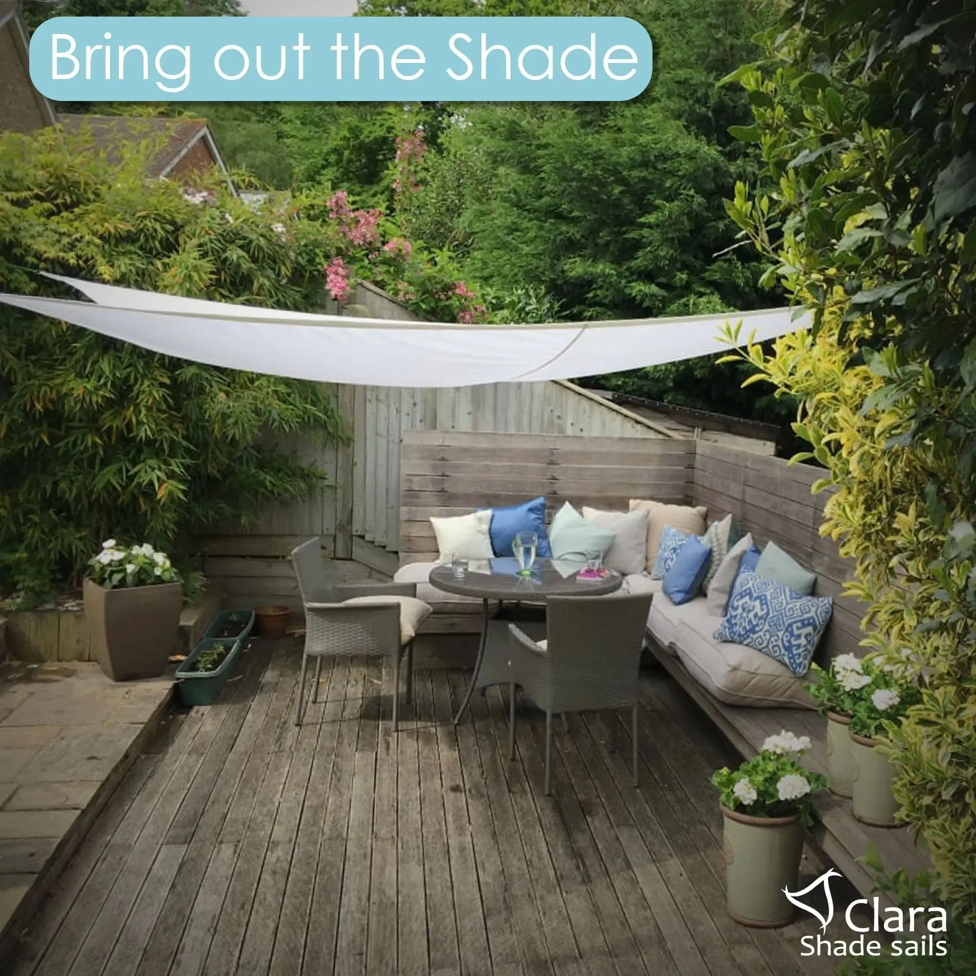 Right Angled Triangle 3m - Clara Sun Shade Sail White Waterproof UV Garden Sun Canopy Awning