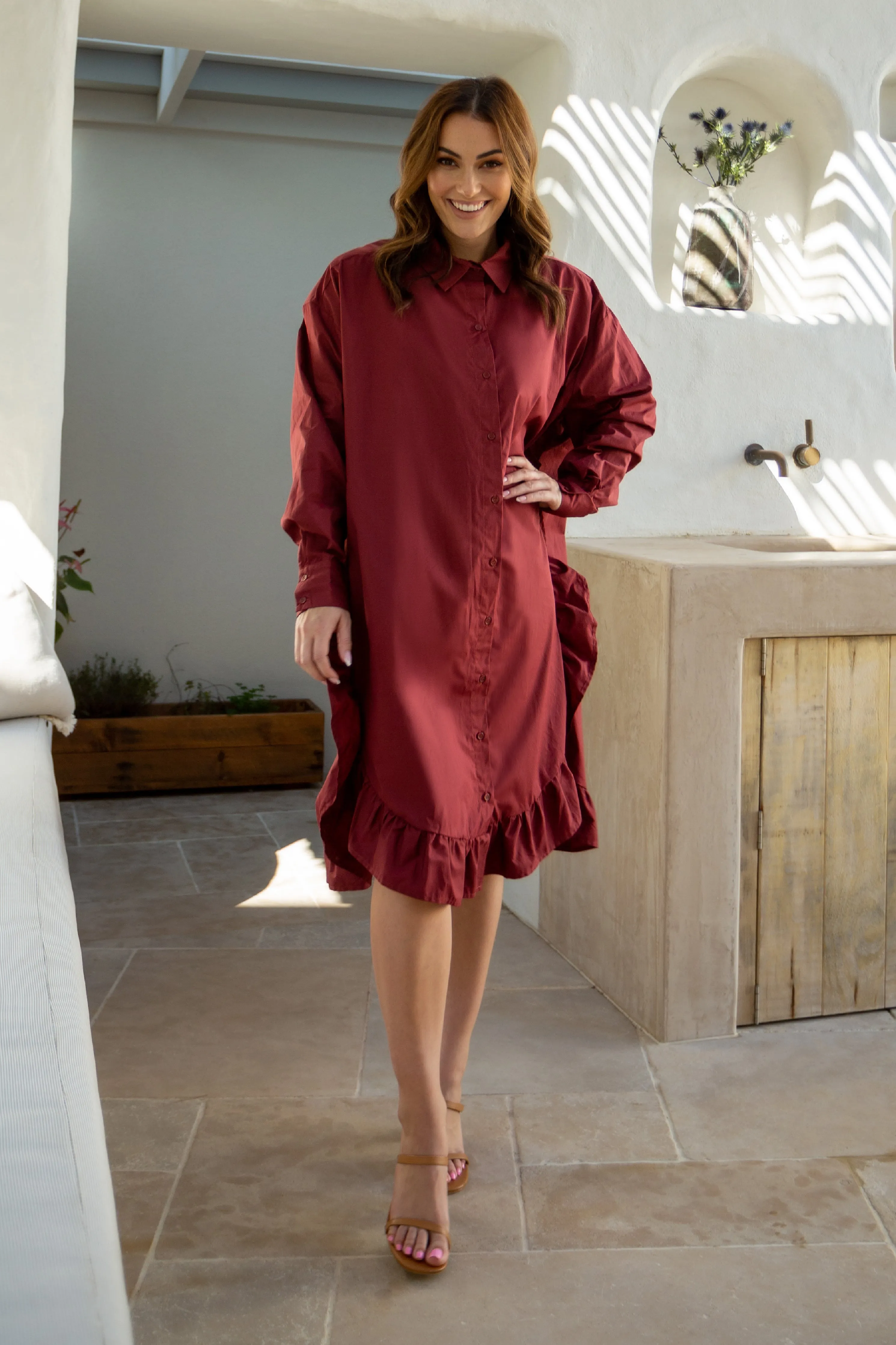 Sangria Shirt Dress | Raisin | FINAL SALE