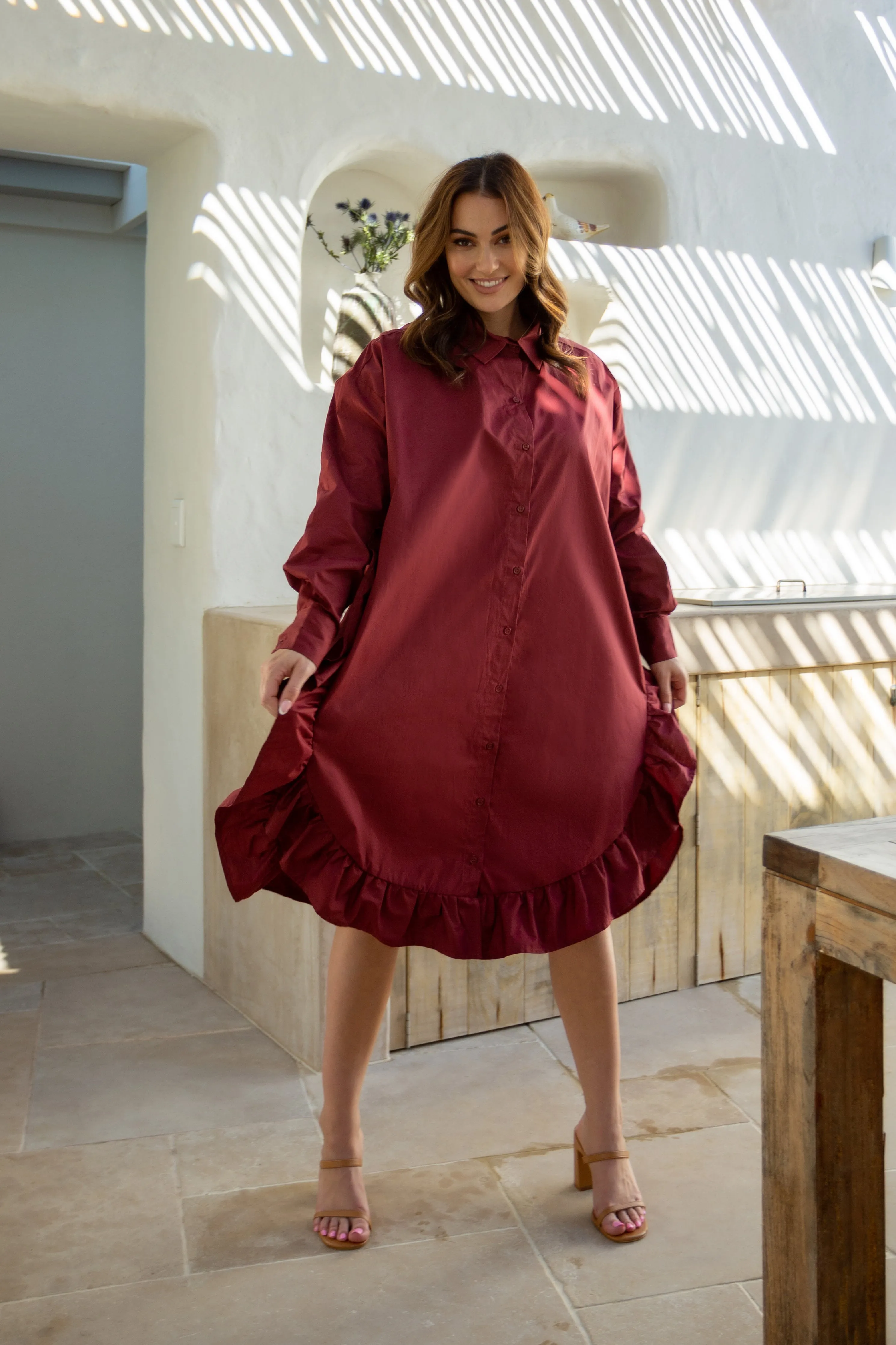 Sangria Shirt Dress | Raisin | FINAL SALE