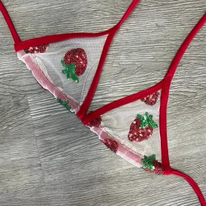 Sheer Fun Strawberries & Cream Triangle Top