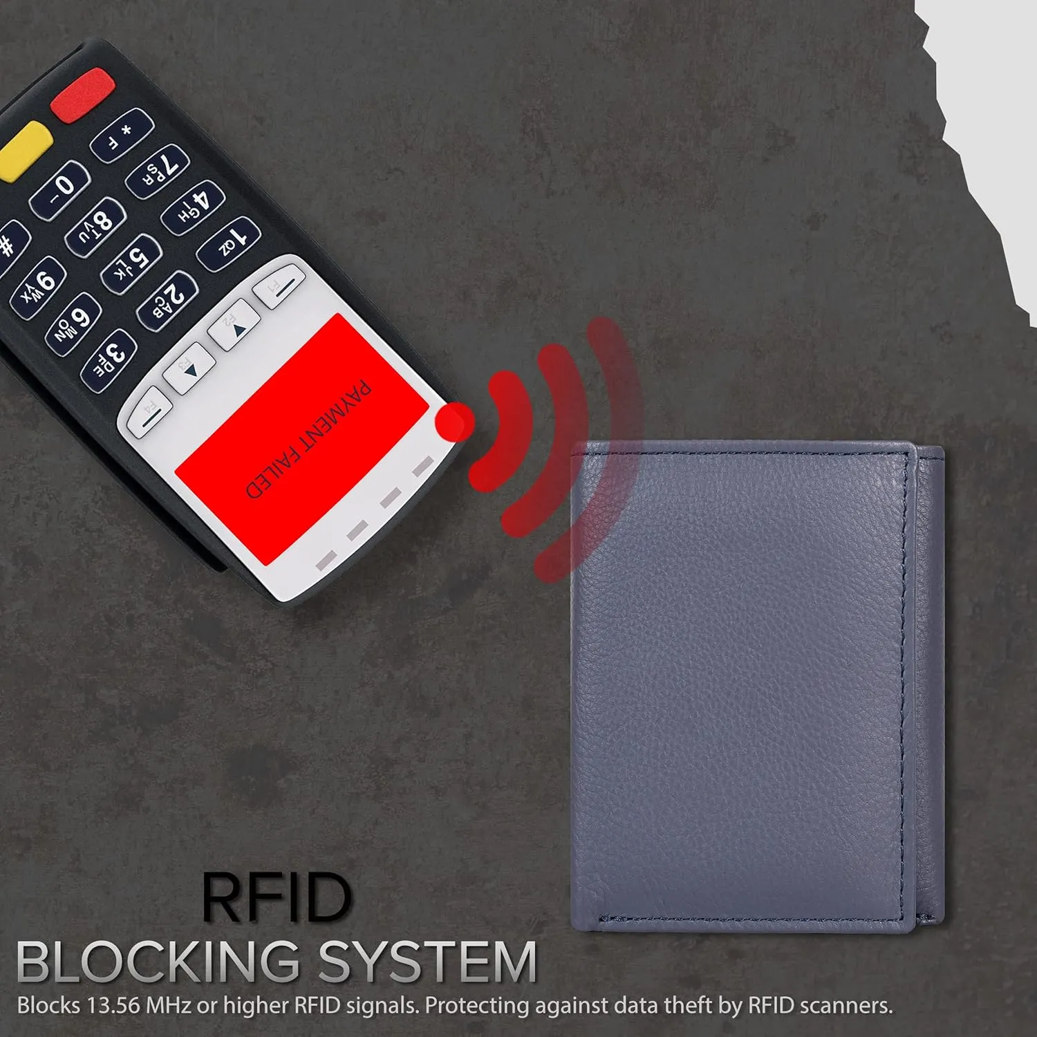 Tri fold Leather Wallet for Men with RFID | Slim Wallets for Men with 1 ID and 6 Credit card slots | Front Pocket Minimalist