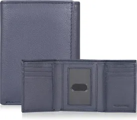Tri fold Leather Wallet for Men with RFID | Slim Wallets for Men with 1 ID and 6 Credit card slots | Front Pocket Minimalist