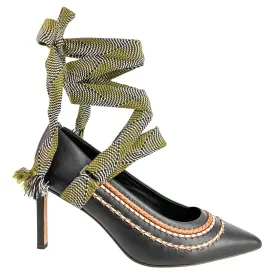Ulla Johnson Salma Ribbon High Heels in Black