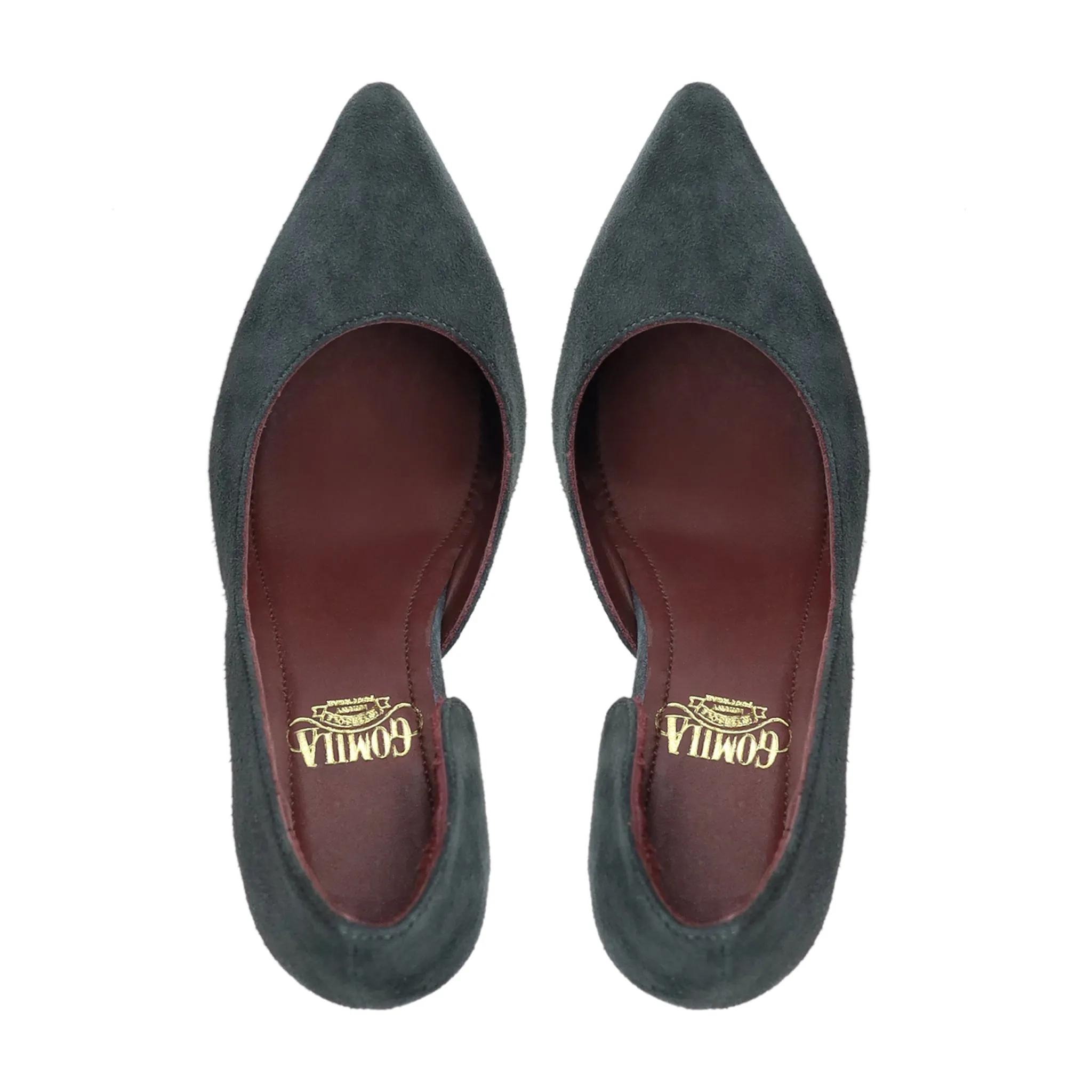 Zion - Ladies Charcoal Grey Kid Suede Heel